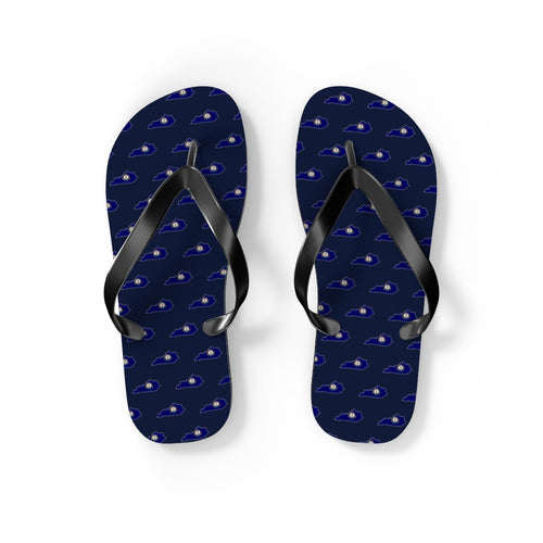 Kentucky Mission flag map flip flops by Weak Things view 2