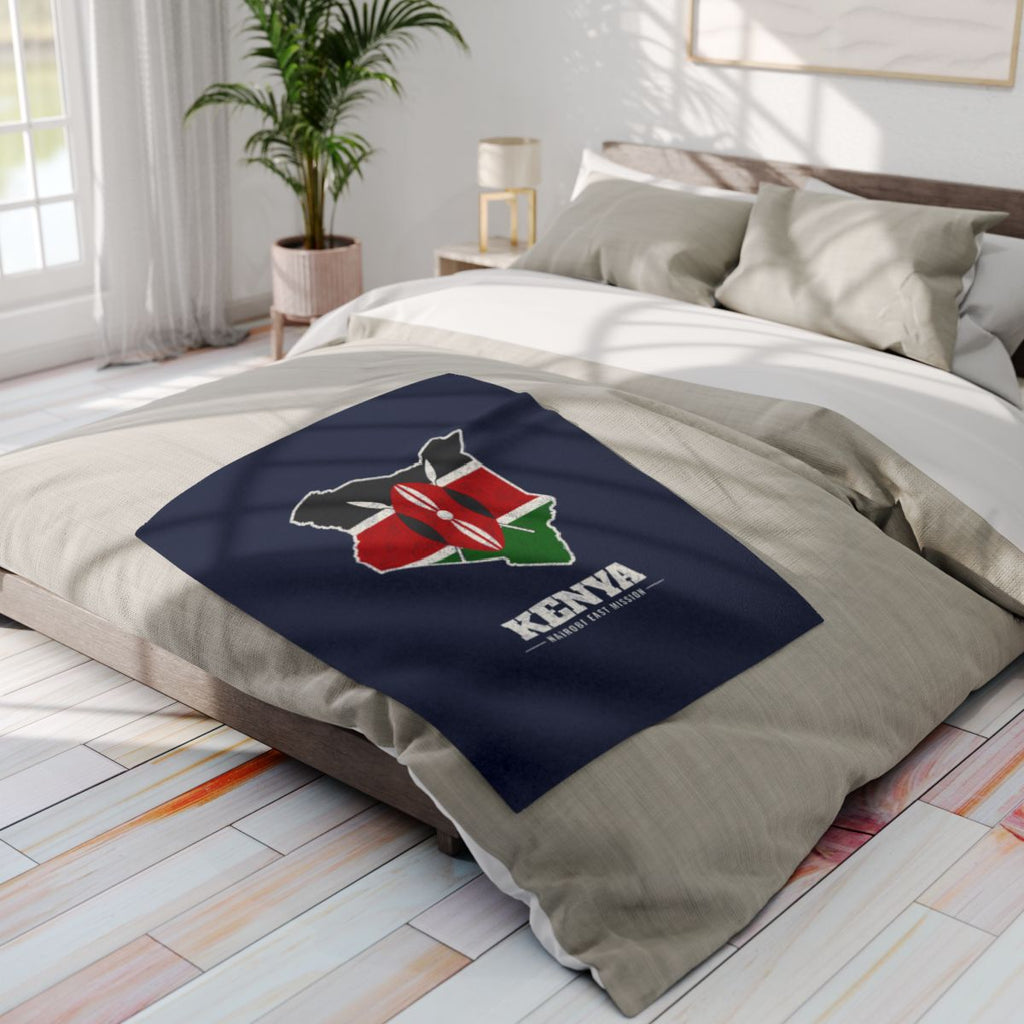 Kenya Nairobi East Mission flag map fleece blanket by Weak Things view 4