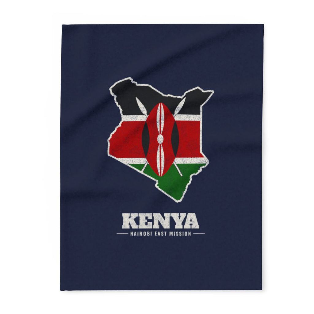 Kenya Nairobi East Mission flag map fleece blanket by Weak Things