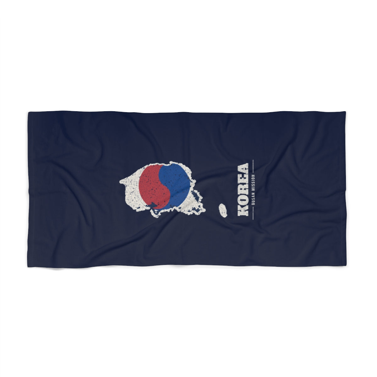 Korea Busan Mission flag map beach towel by Weak Things view 2