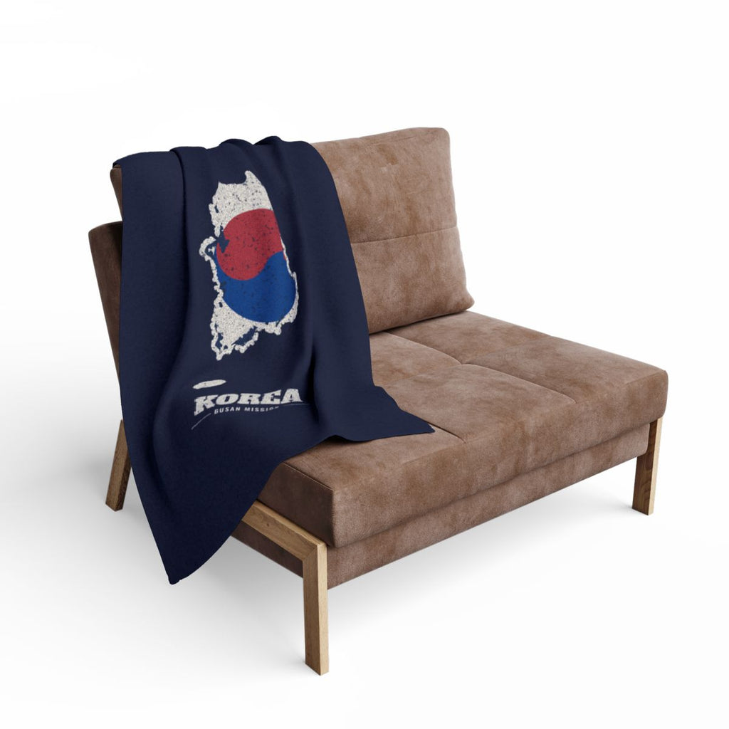 Korea Busan Mission flag map fleece blanket by Weak Things view 2