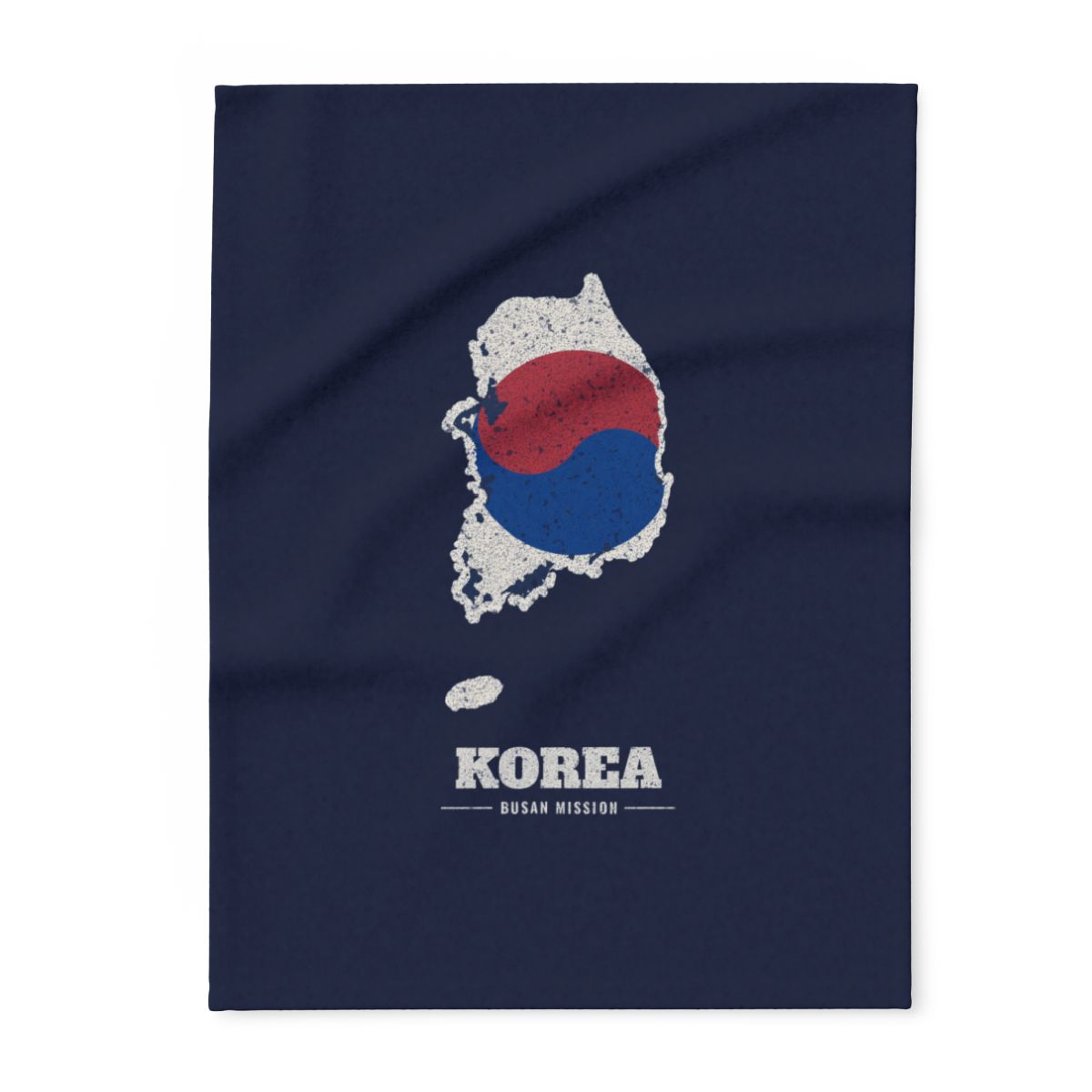 Korea Busan Mission flag map fleece blanket by Weak Things