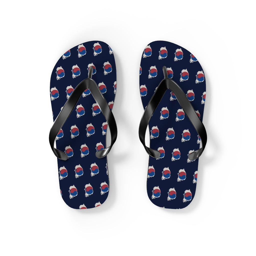 Korea Mission flag map flip flops by Weak Things view 2