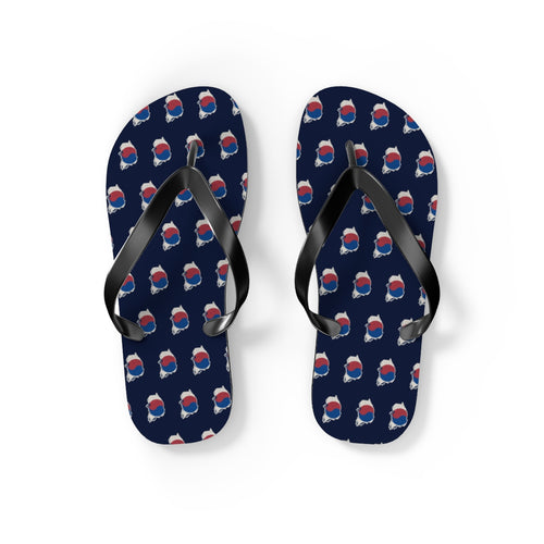 Korea Mission flag map flip flops by Weak Things view 2
