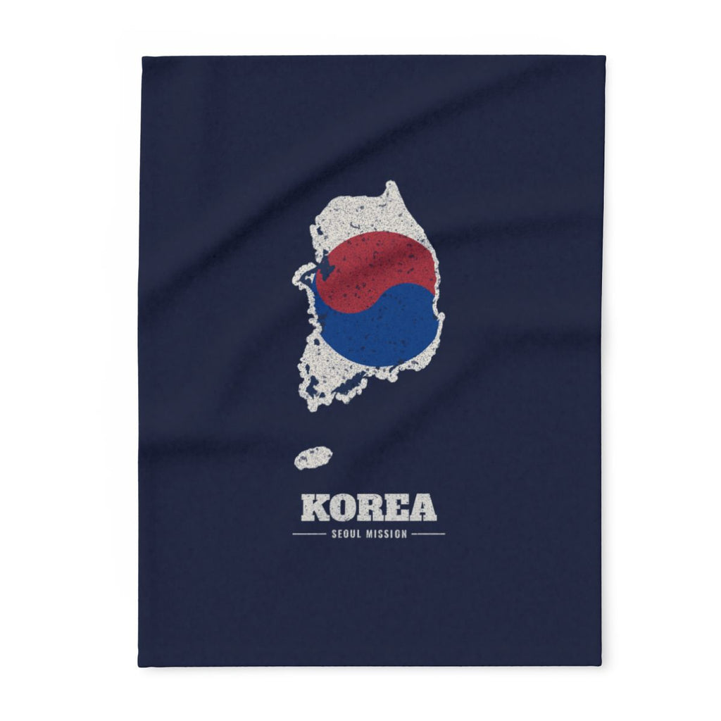 Korea Seoul Mission flag map fleece blanket by Weak Things