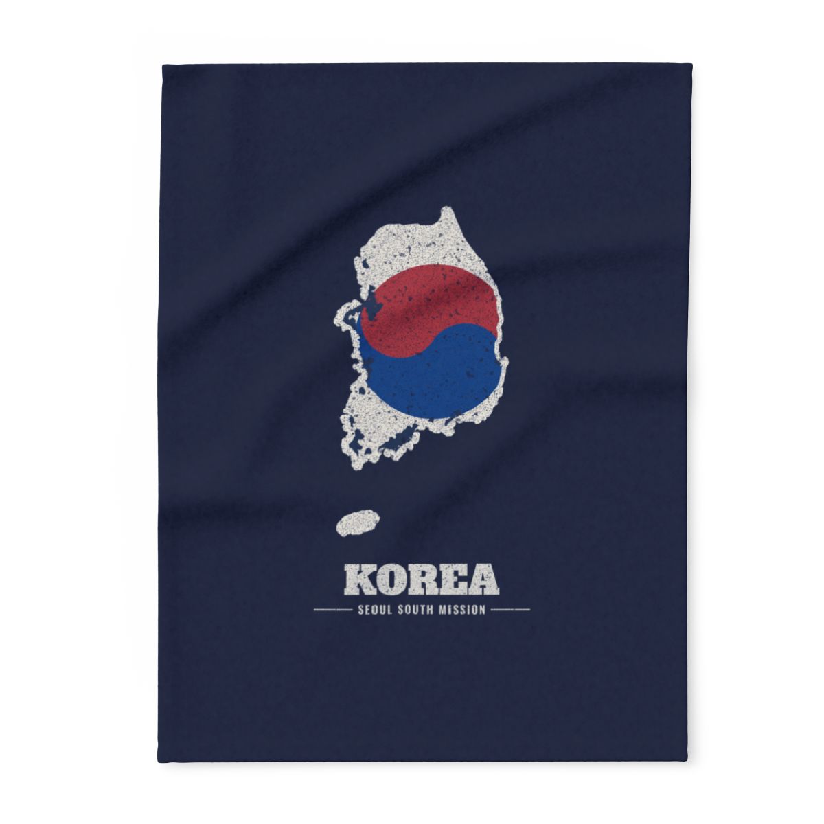 Korea Seoul South Mission flag map fleece blanket by Weak Things