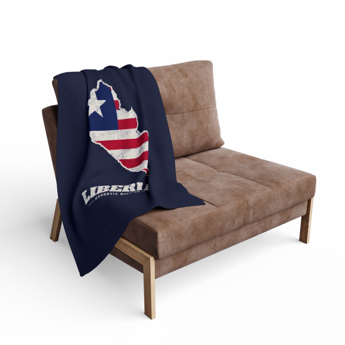 Liberia Monrovia Mission flag map fleece blanket by Weak Things view 2