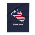 Liberia Monrovia Mission flag map fleece blanket by Weak Things