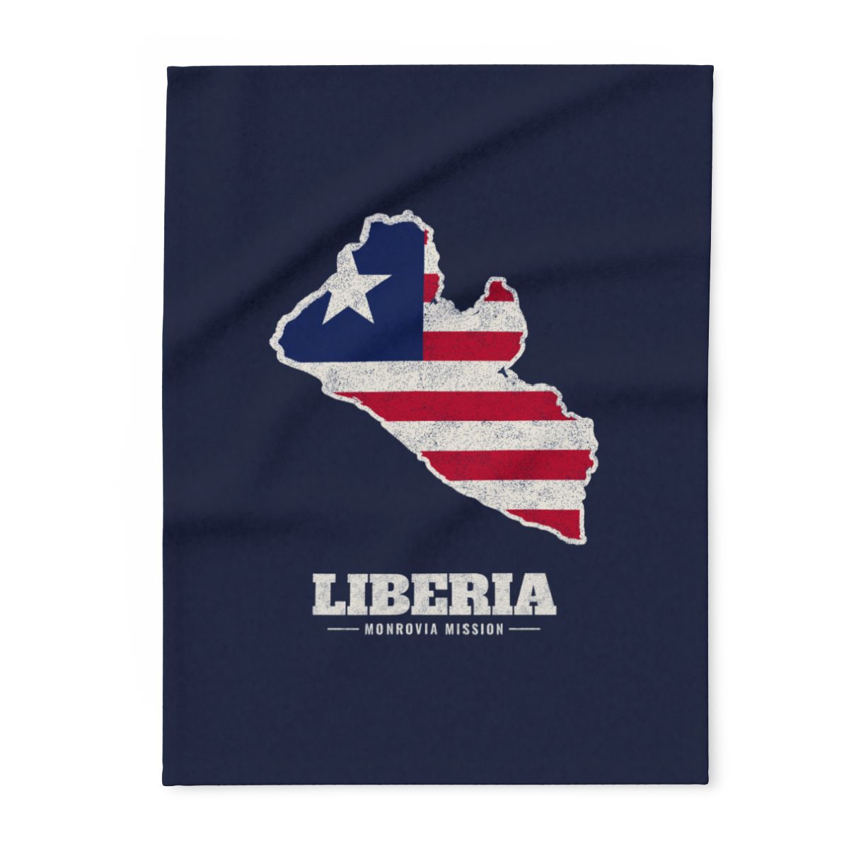 Liberia Monrovia Mission flag map fleece blanket by Weak Things