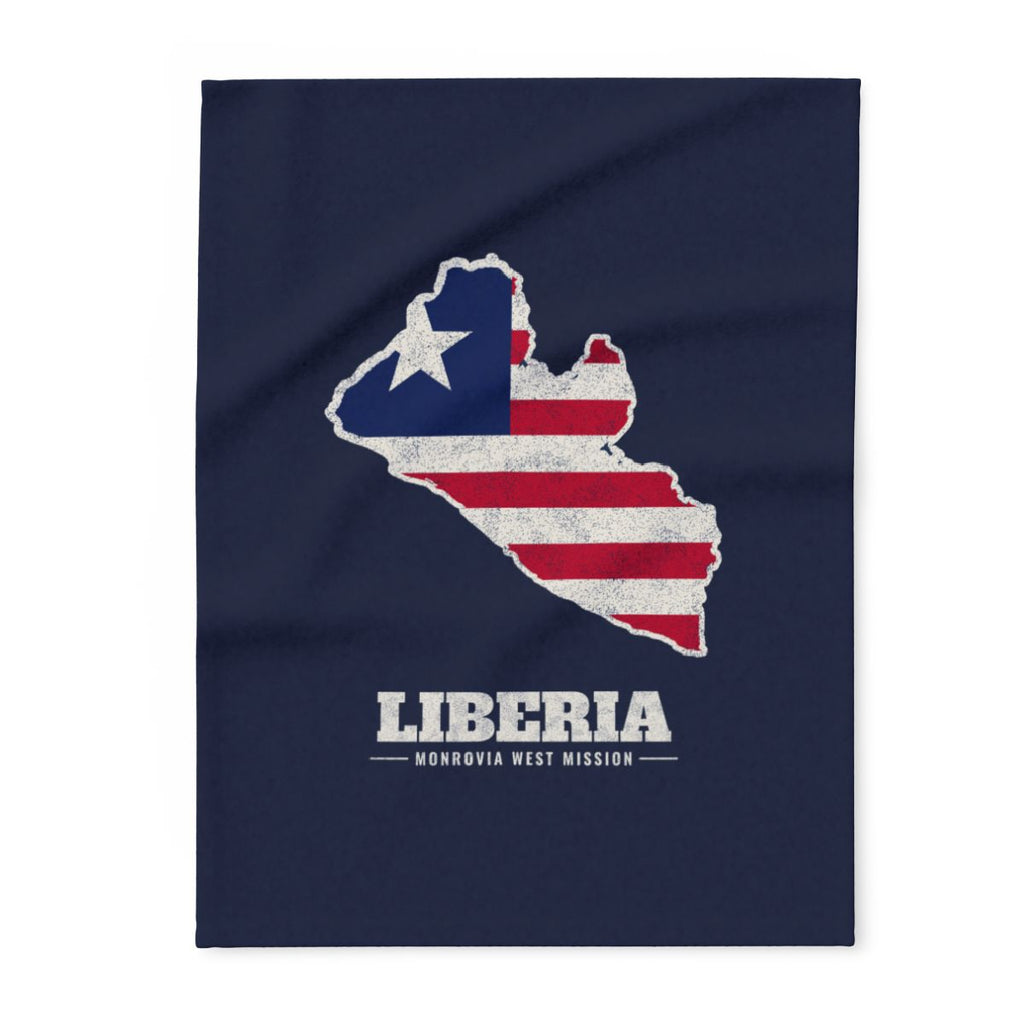 Liberia Monrovia West Mission flag map fleece blanket by Weak Things
