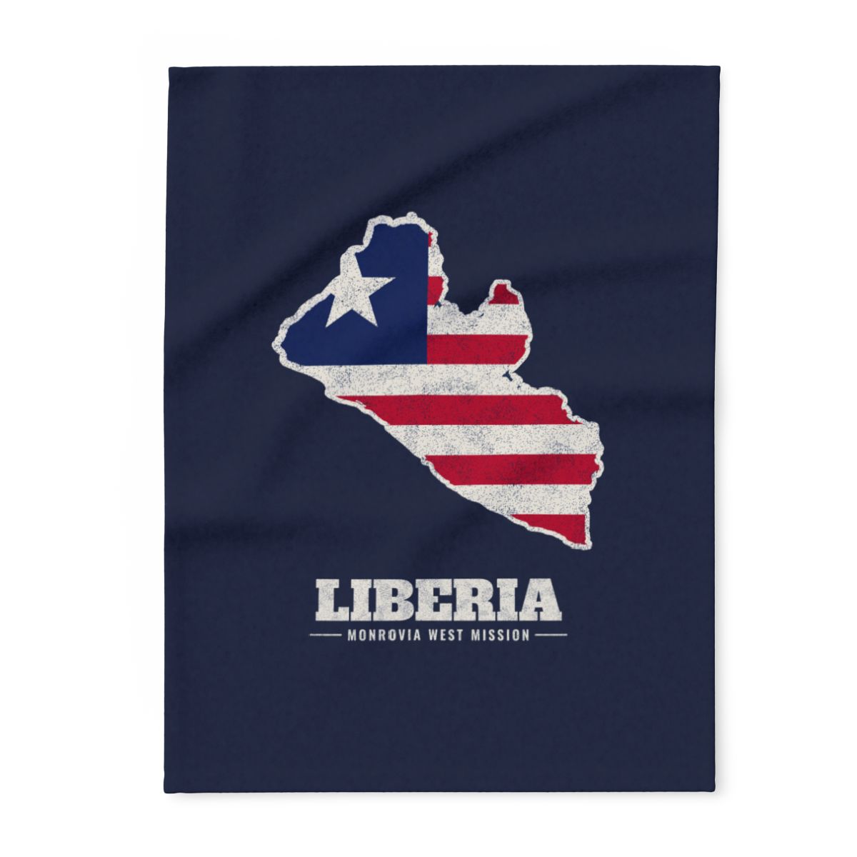 Liberia Monrovia West Mission flag map fleece blanket by Weak Things