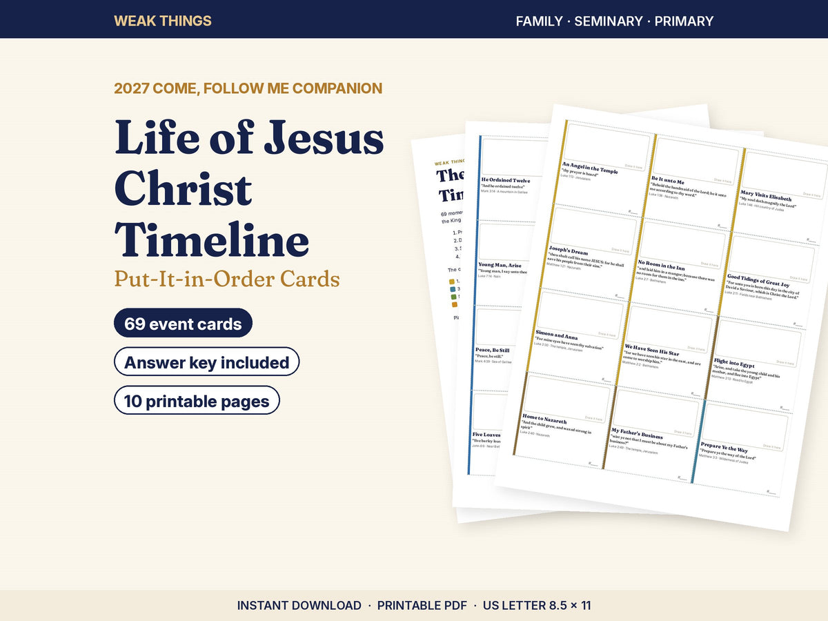 Life of Jesus Christ Timeline Cards printable, image 1