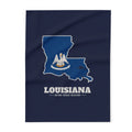 Louisiana Baton Rouge Mission flag map fleece blanket by Weak Things