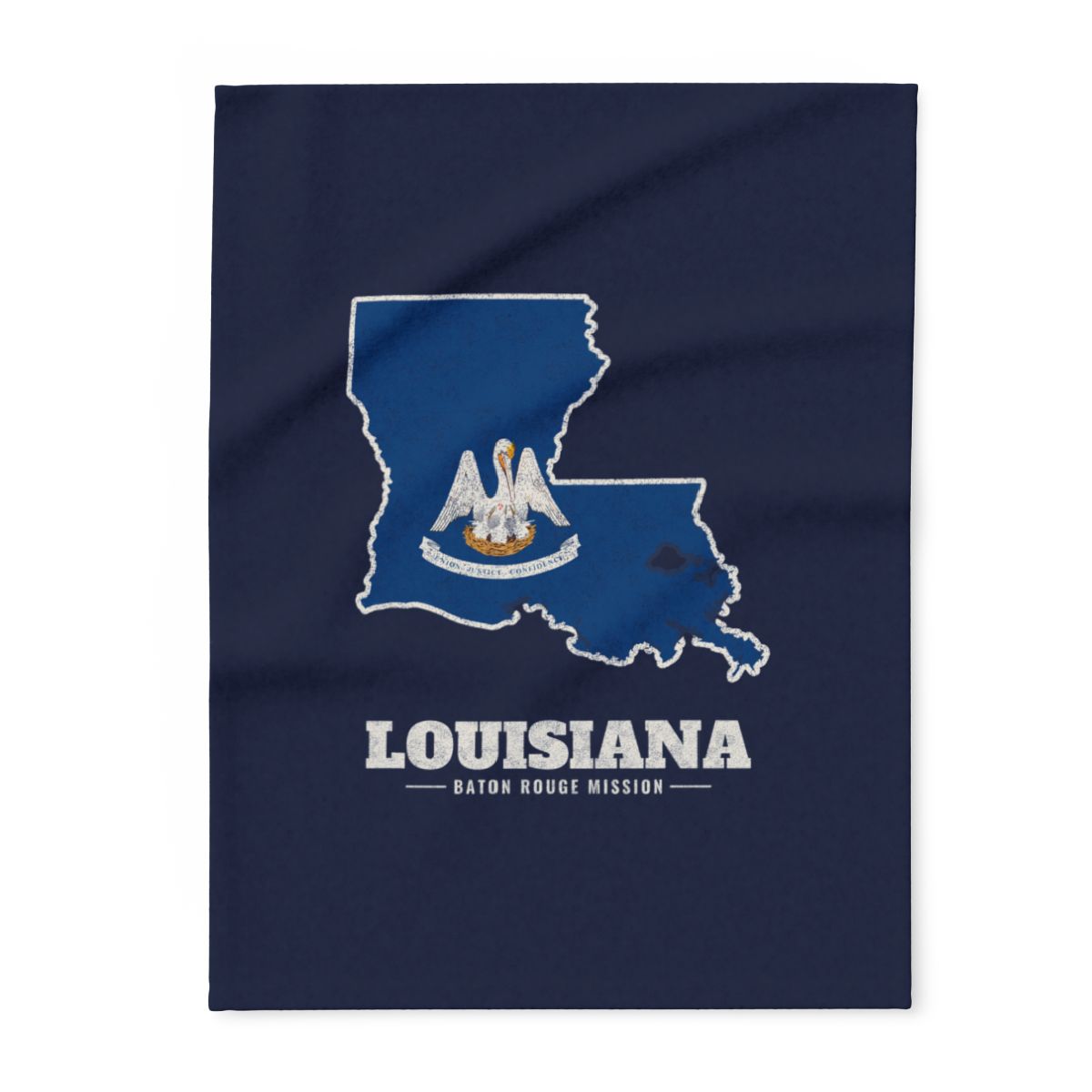 Louisiana Baton Rouge Mission flag map fleece blanket by Weak Things