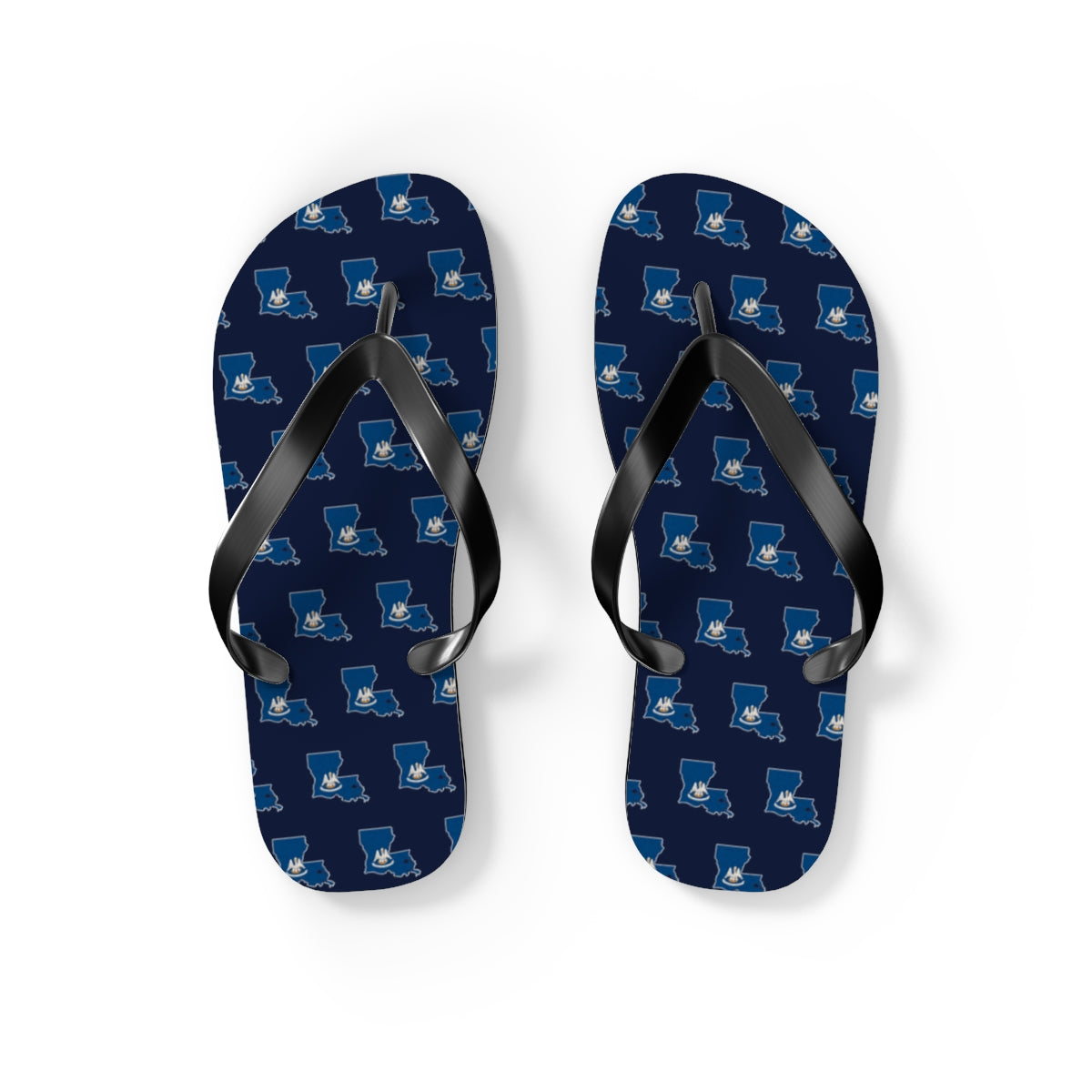 Louisiana Mission flag map flip flops by Weak Things view 2