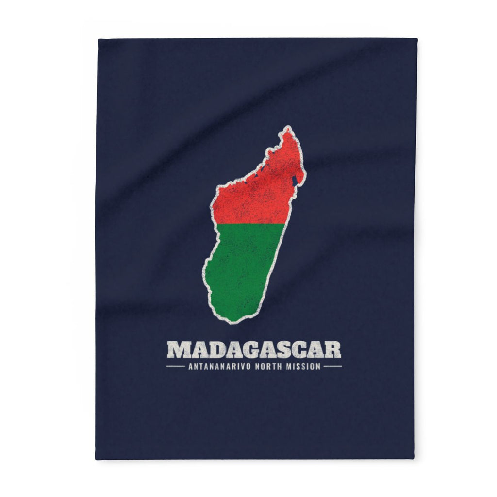Madagascar Antananarivo North Mission flag map fleece blanket by Weak Things