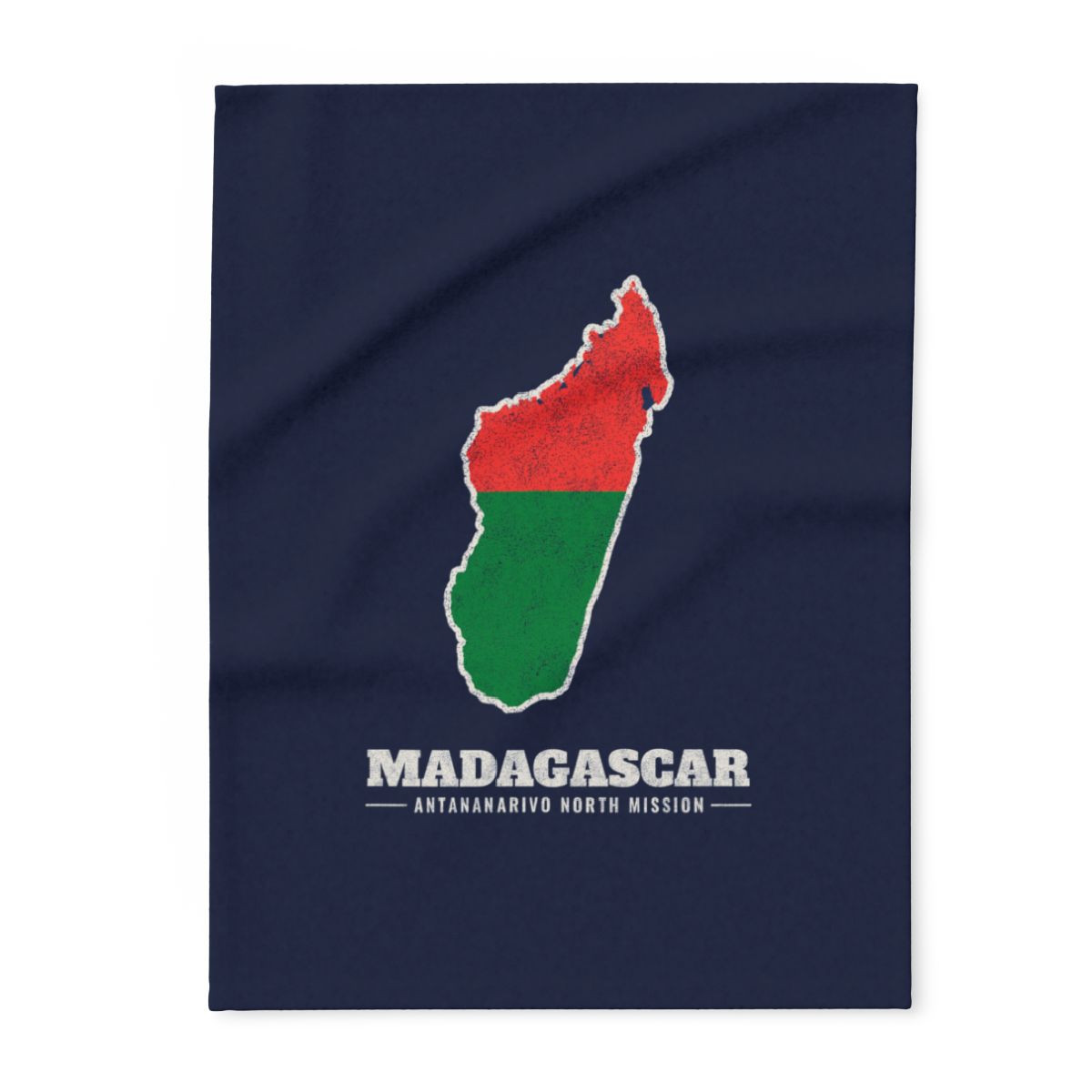 Madagascar Antananarivo North Mission flag map fleece blanket by Weak Things