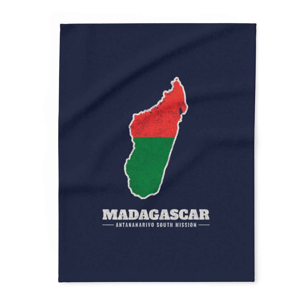 Madagascar Antananarivo South Mission flag map fleece blanket by Weak Things