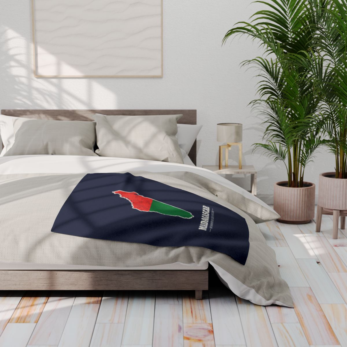 Madagascar Antananarivo South Mission flag map fleece blanket by Weak Things view 3
