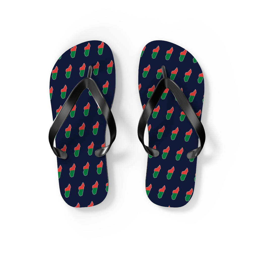 Madagascar Mission flag map flip flops by Weak Things view 2