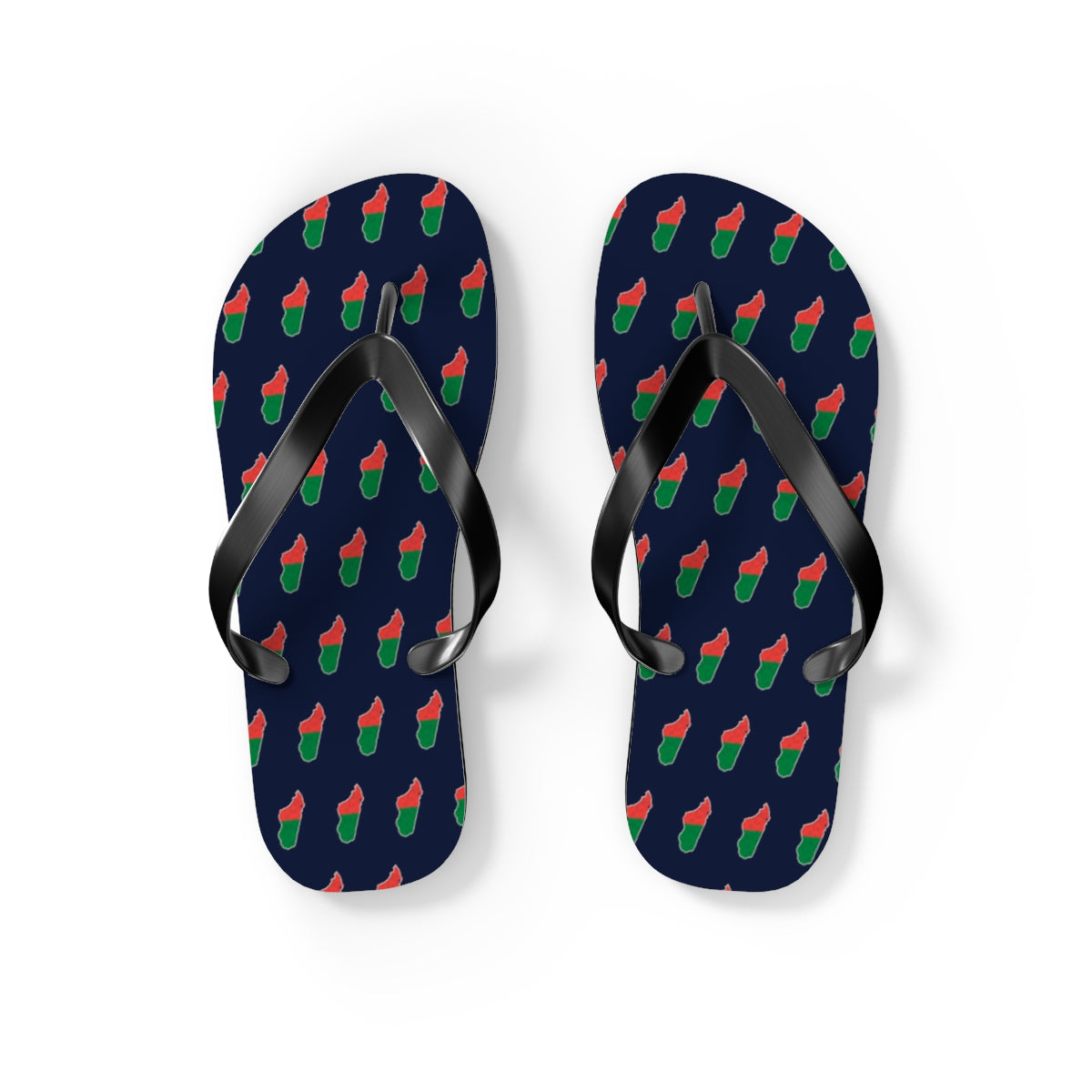 Madagascar Mission flag map flip flops by Weak Things view 2