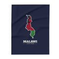 Malawi Lilongwe Mission flag map fleece blanket by Weak Things