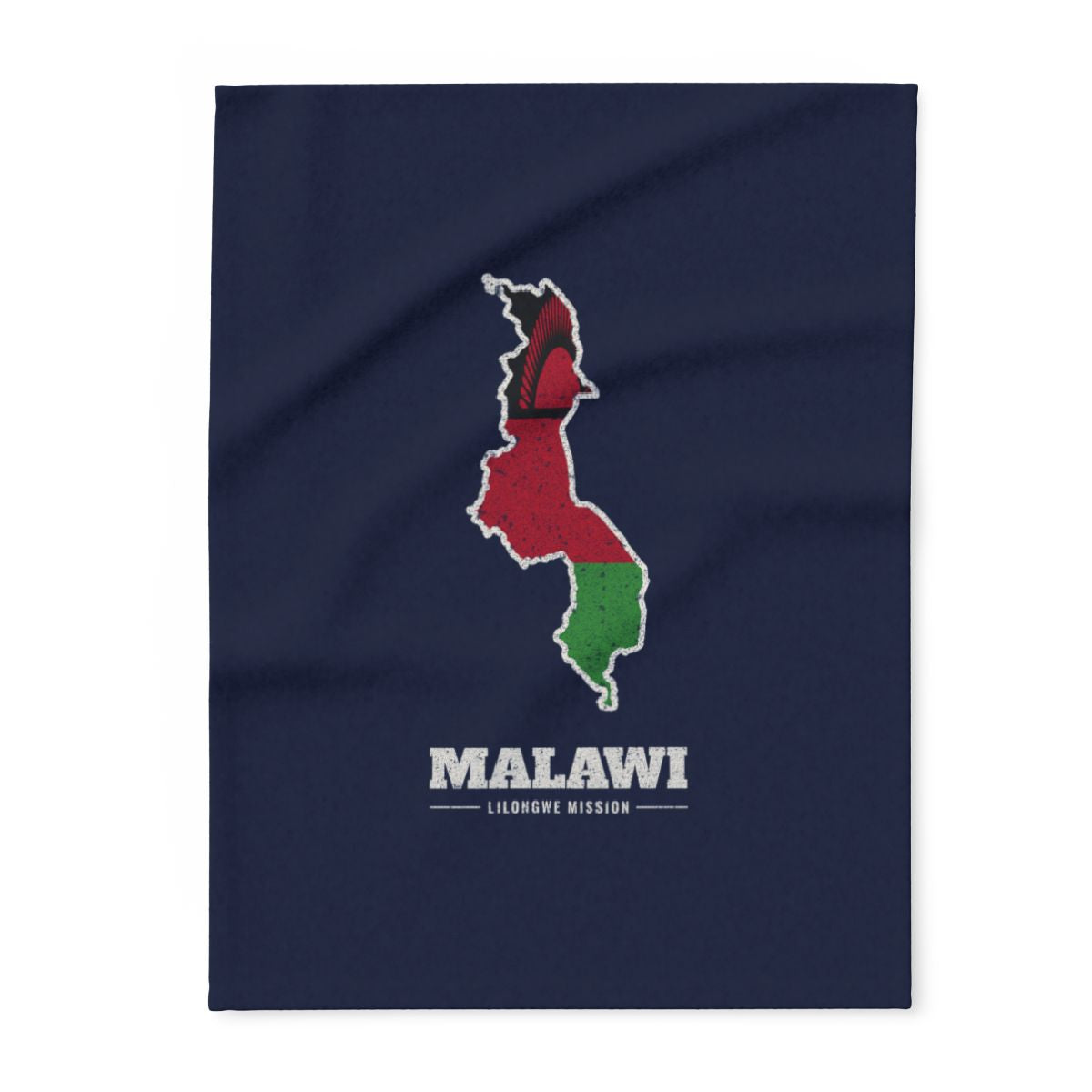 Malawi Lilongwe Mission flag map fleece blanket by Weak Things