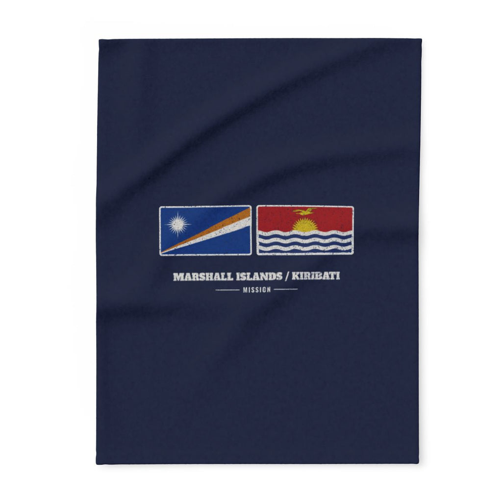 Marshall Islands/Kiribati Mission flag map fleece blanket by Weak Things