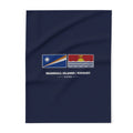 Marshall Islands/Kiribati Mission flag map fleece blanket by Weak Things