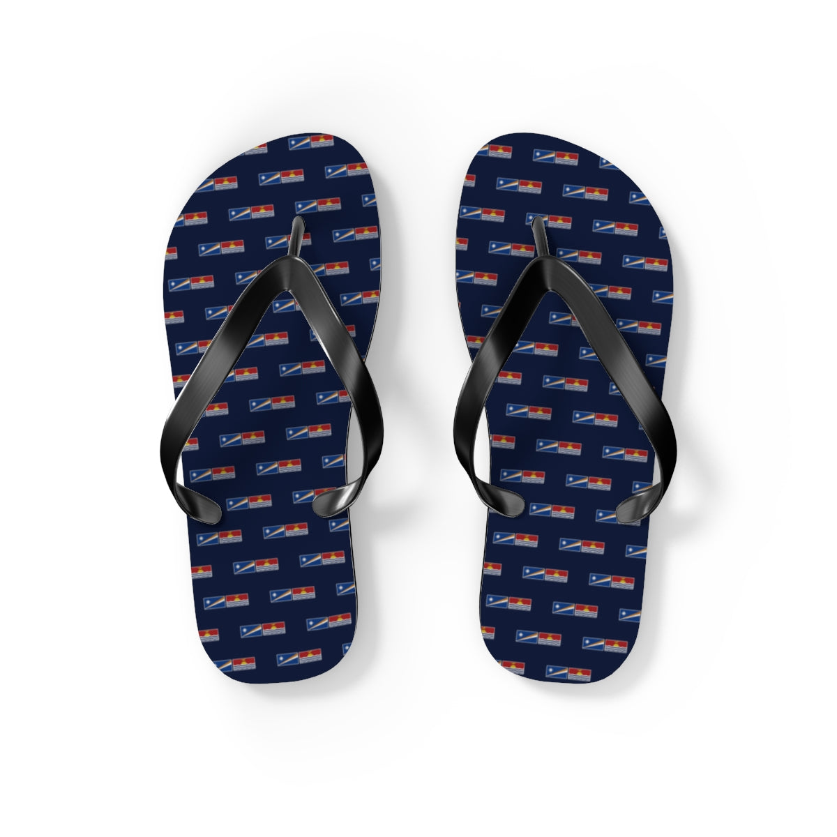 Marshall Islands/Kiribati Mission flag map flip flops by Weak Things view 2