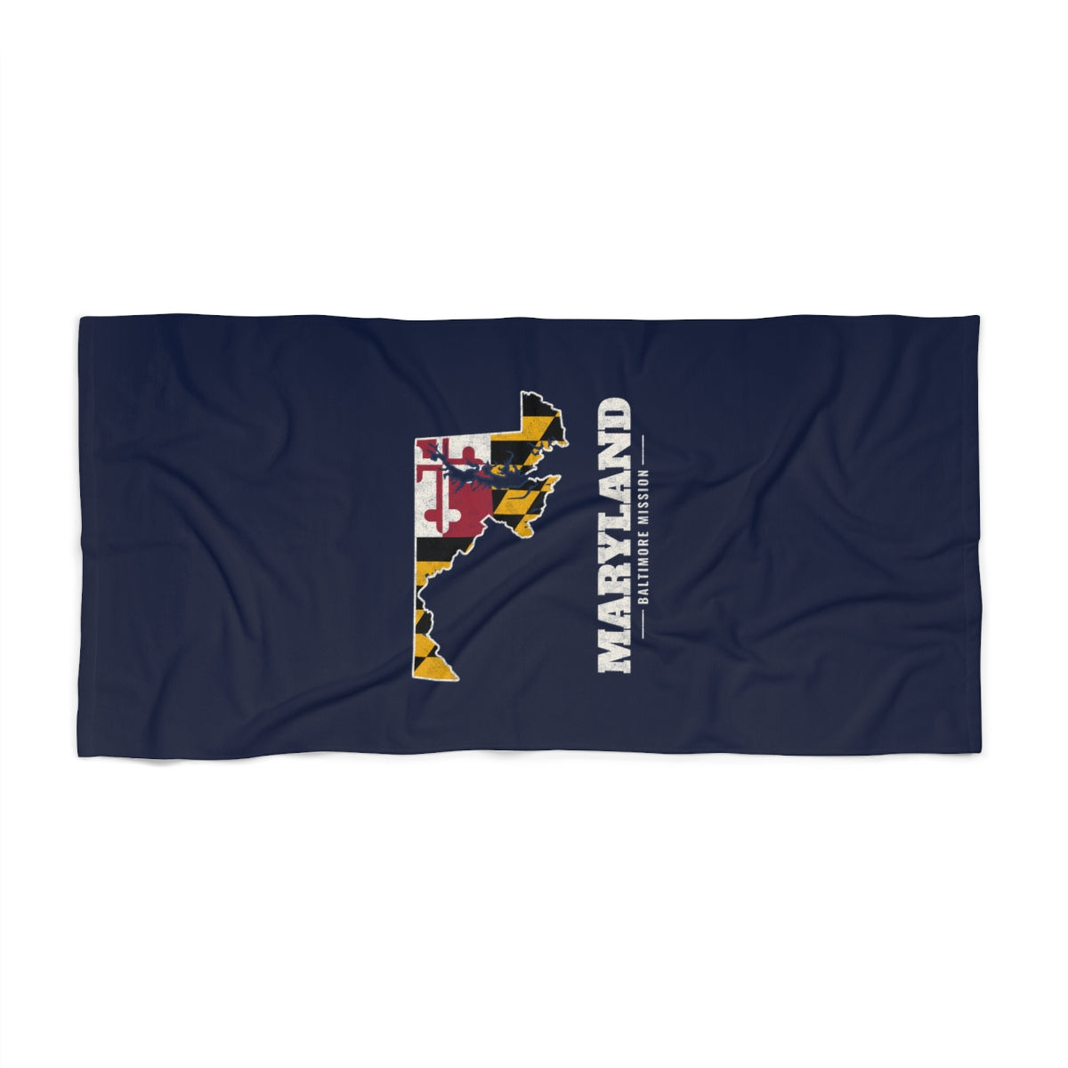 Maryland Baltimore Mission flag map beach towel by Weak Things view 2