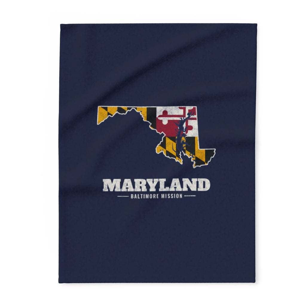 Maryland Baltimore Mission flag map fleece blanket by Weak Things