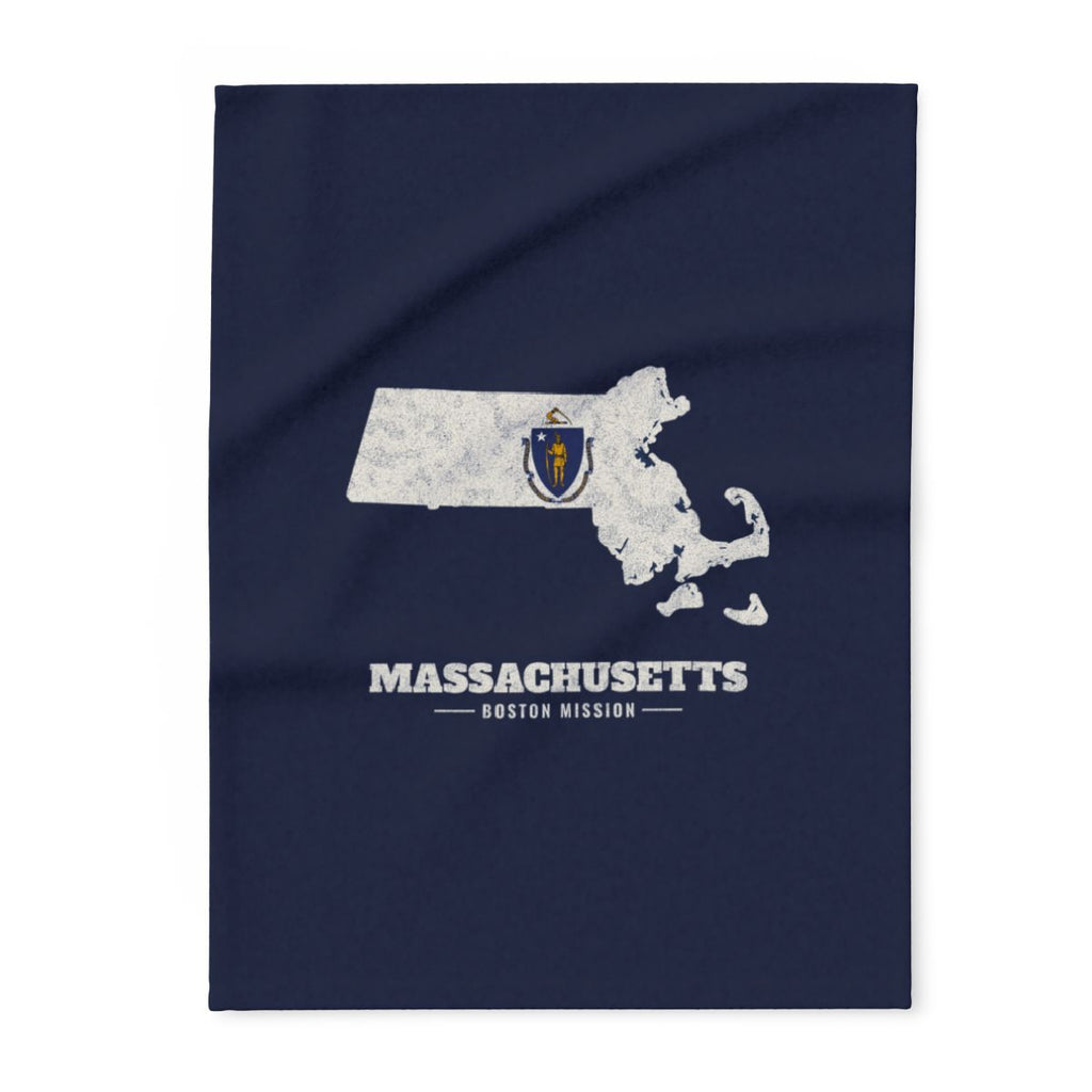 Massachusetts Boston Mission flag map fleece blanket by Weak Things