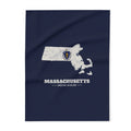 Massachusetts Boston Mission flag map fleece blanket by Weak Things