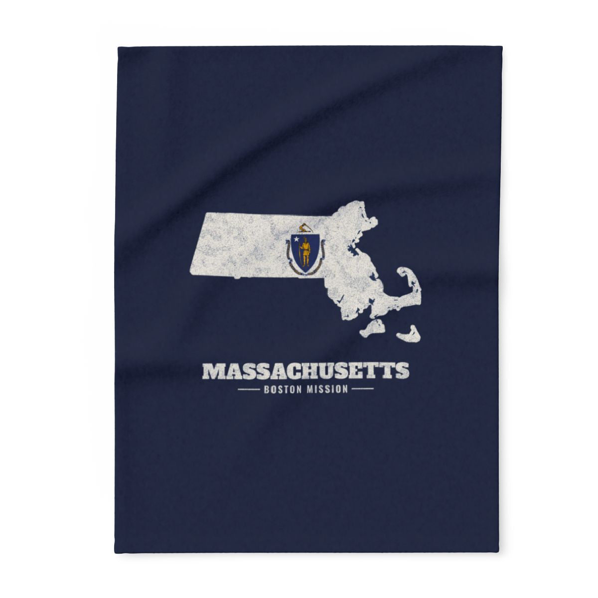 Massachusetts Boston Mission flag map fleece blanket by Weak Things