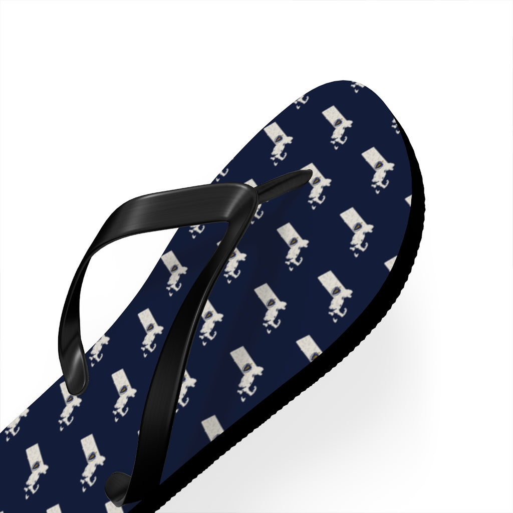 Massachusetts Mission flag map flip flops by Weak Things view 3
