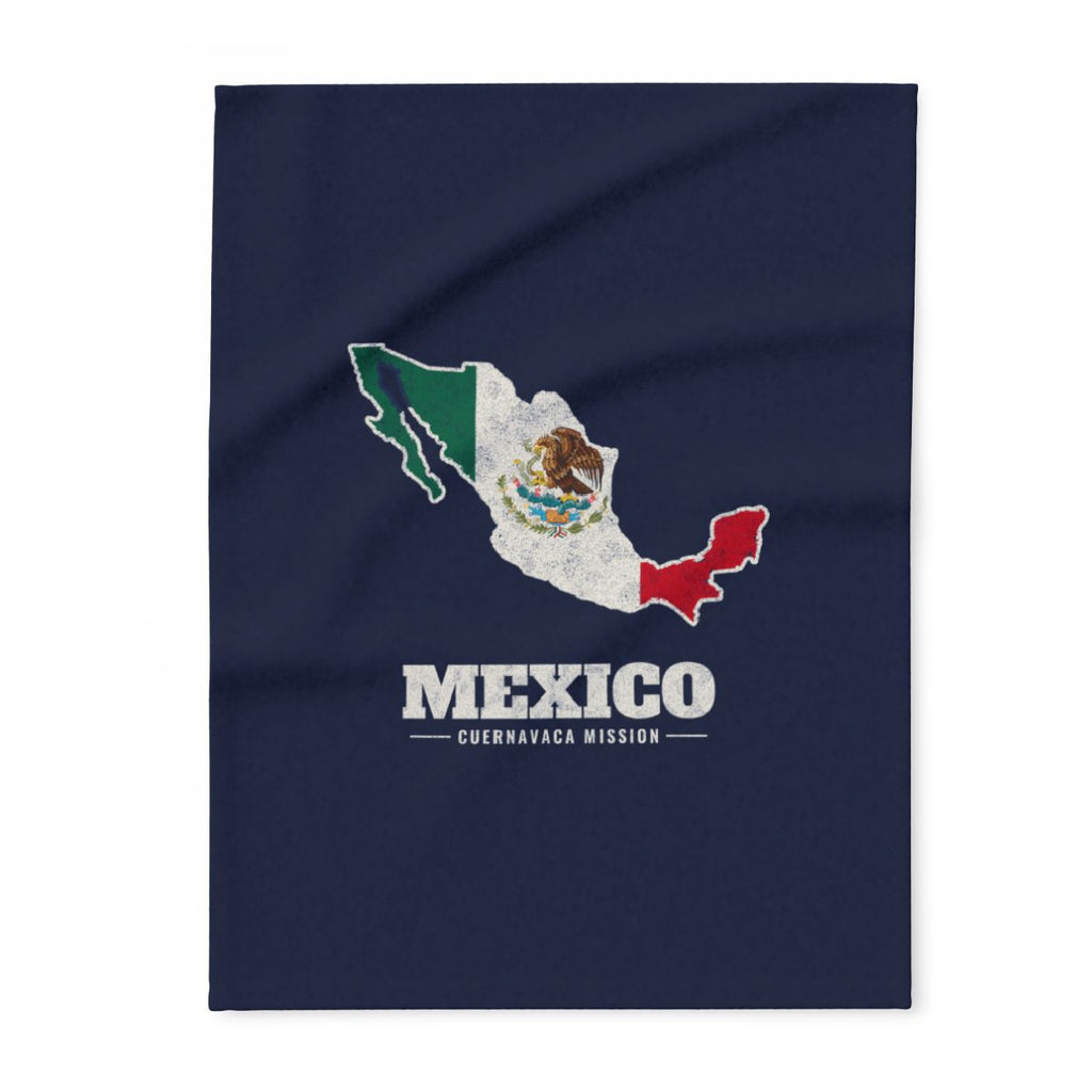 Mexico Cuernavaca Mission flag map fleece blanket by Weak Things