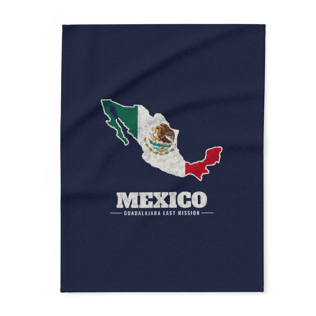 Mexico Guadalajara East Mission flag map fleece blanket by Weak Things