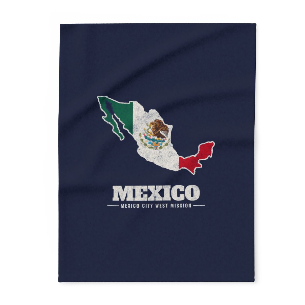 Mexico Mexico City West Mission flag map fleece blanket by Weak Things