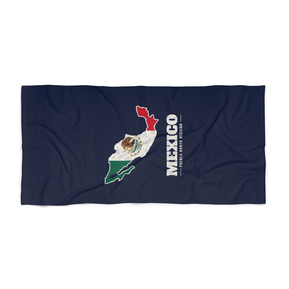 Mexico Puebla North Mission flag map beach towel by Weak Things view 2