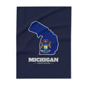 Michigan Lansing Mission flag map fleece blanket by Weak Things