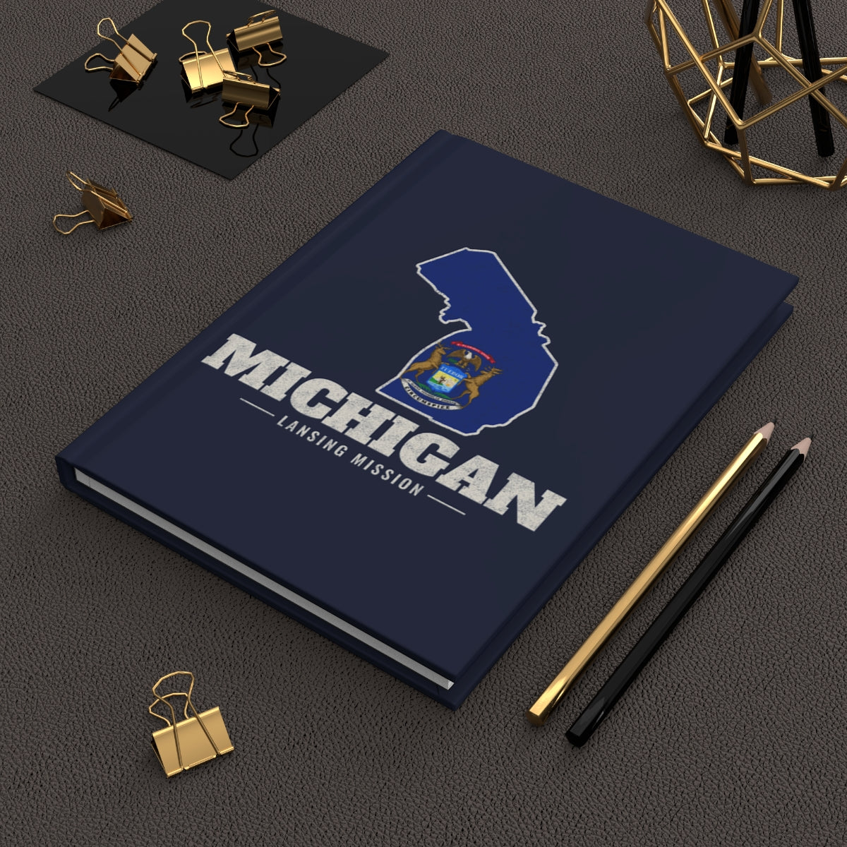 Michigan Lansing Mission flag map journal by Weak Things view 2