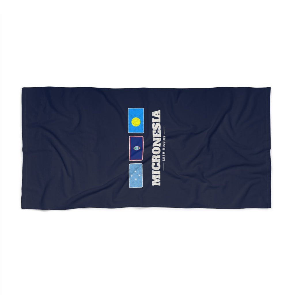 Micronesia Guam Mission flag map beach towel by Weak Things view 2