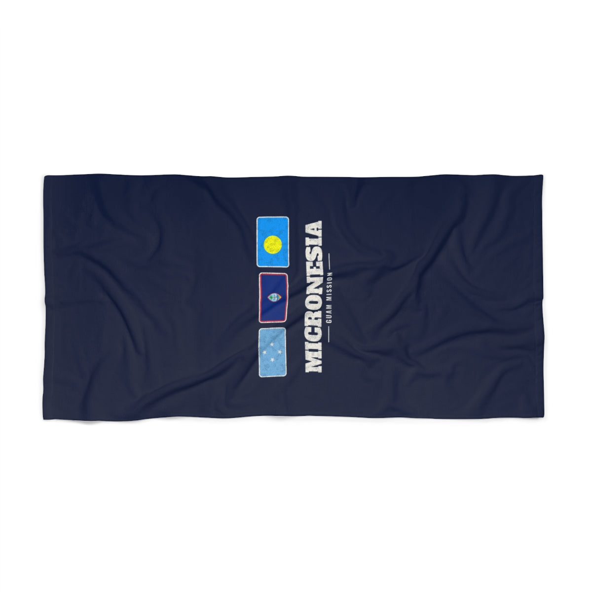 Micronesia Guam Mission flag map beach towel by Weak Things view 2