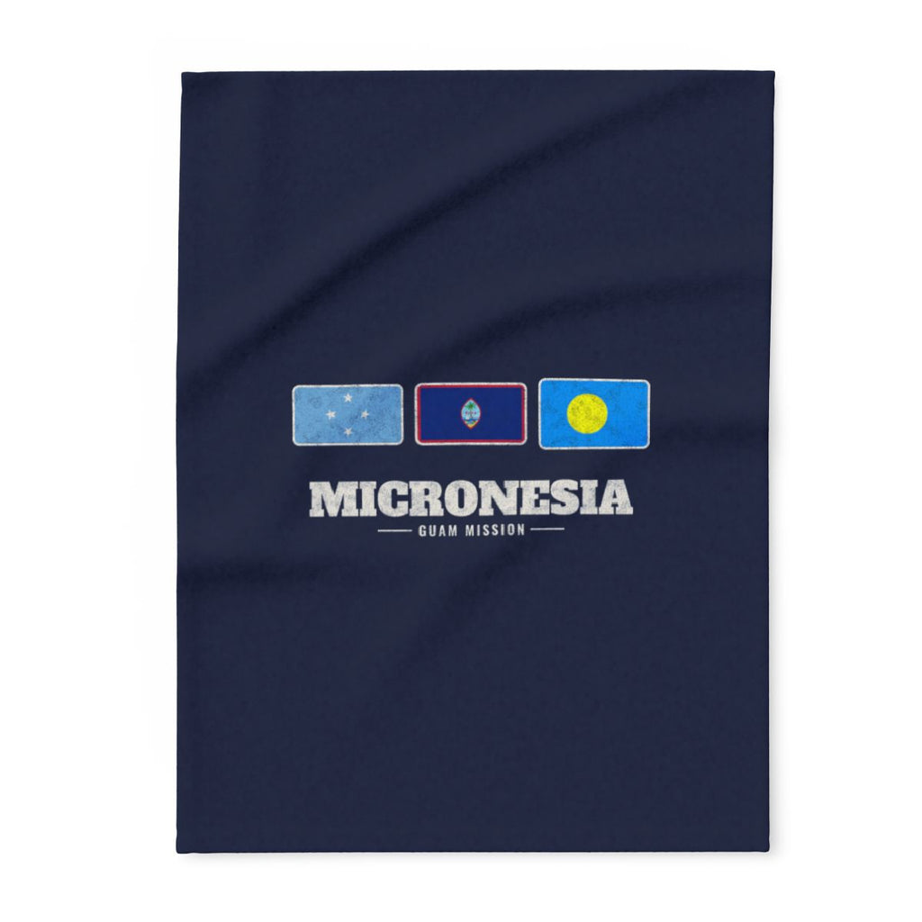 Micronesia Guam Mission flag map fleece blanket by Weak Things