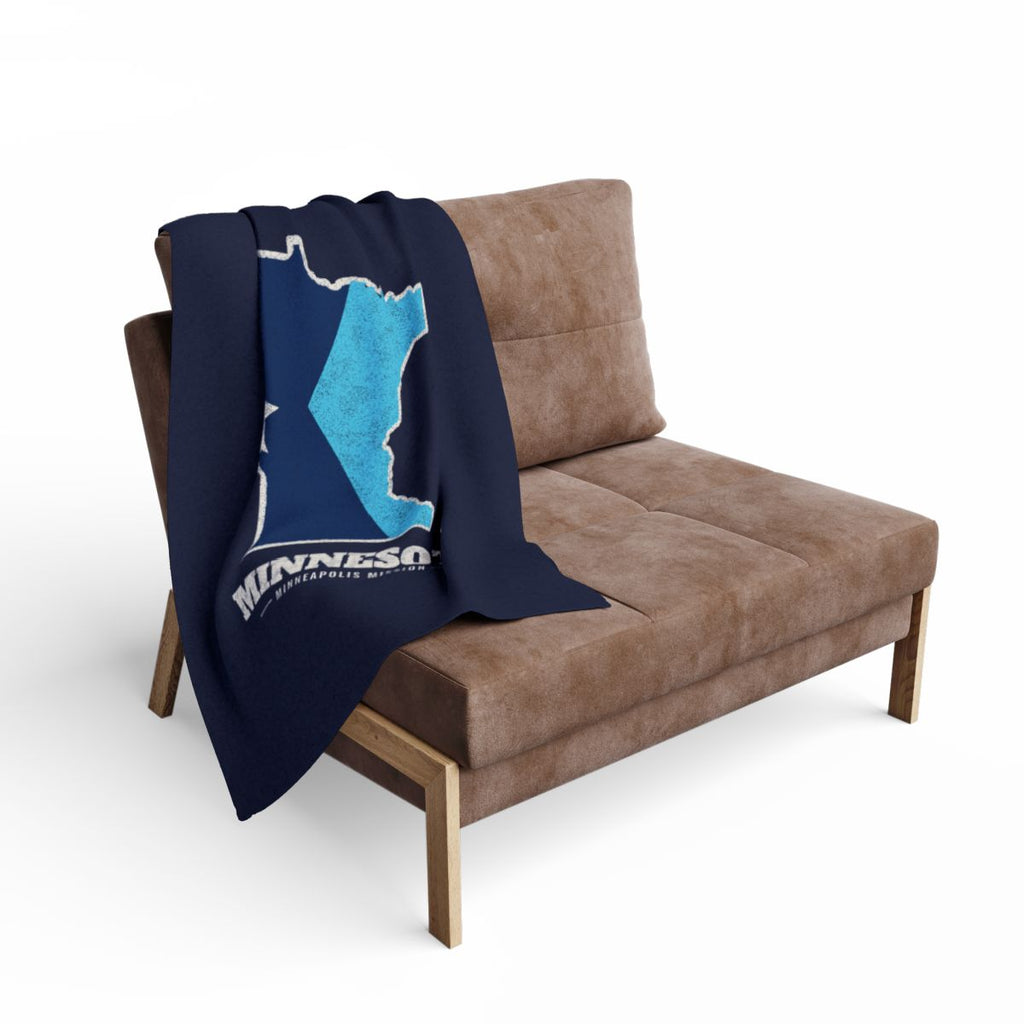 Minnesota Minneapolis Mission flag map fleece blanket by Weak Things view 2