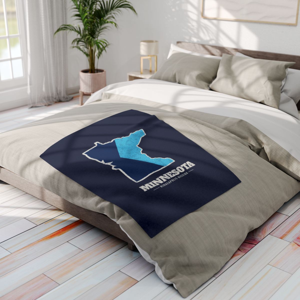 Minnesota Minneapolis Mission flag map fleece blanket by Weak Things view 4
