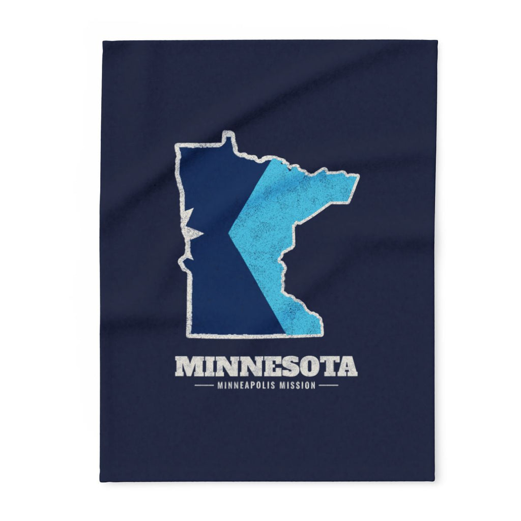 Minnesota Minneapolis Mission flag map fleece blanket by Weak Things
