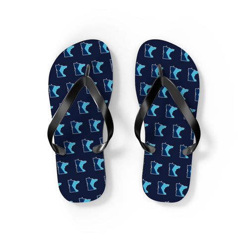 Minnesota Mission flag map flip flops by Weak Things view 2