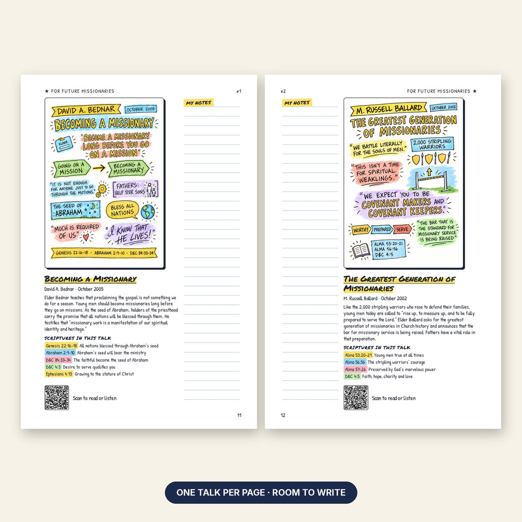 Missionary Study Journal sample pages